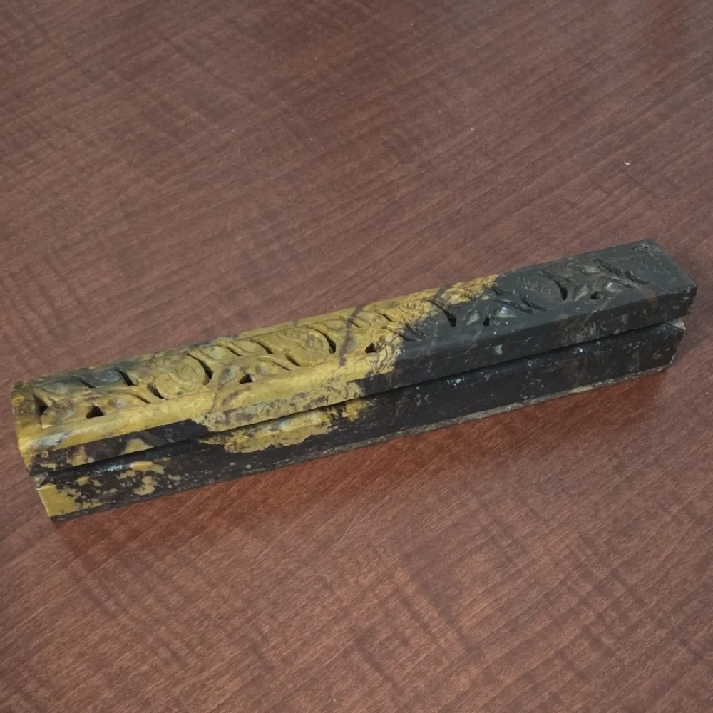 Vintage Rare Carved Soapstone Incense Diffuser Box
